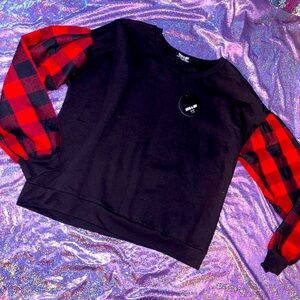 Buffalo plaid sweater shirt